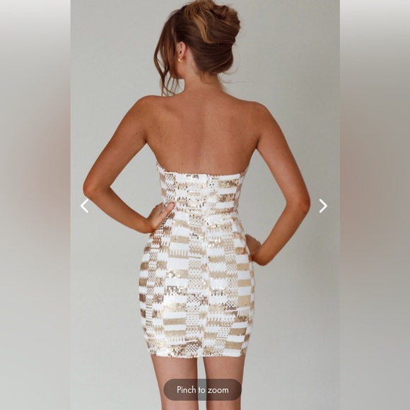 Selfie Leslie cut out waist sequin mini dress - Picture 2 of 5